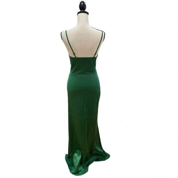 Square Neckline Satin Maxi Dress - Picture 3 of 3